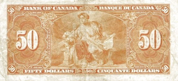 50 Dollars CAN Banknote (1937 Issue) 1937 (reverse)