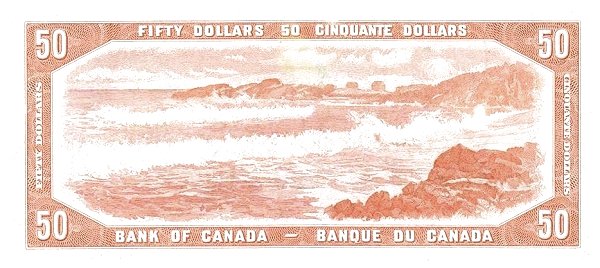 50 Dollars CAN Banknote (1954 Devils Face Issue) 1954 (reverse)