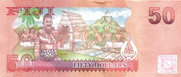 50 Fiji Dollar Banknote (Tagimoucia Flower) (reverse)