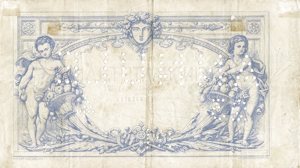 50 Francs BEF Banknote (Pre-World War I Issue) 1871 (reverse)