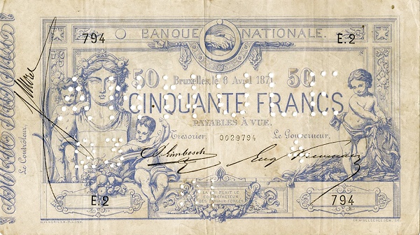 50 Francs BEF Banknote (Pre-World War I Issue) 1871