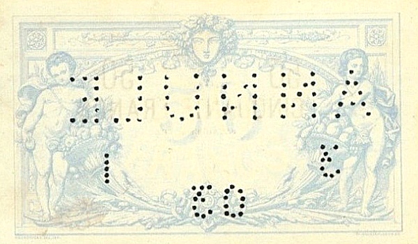 50 Francs BEF Banknote (Pre-World War I Issue) 1881-1887 (reverse)