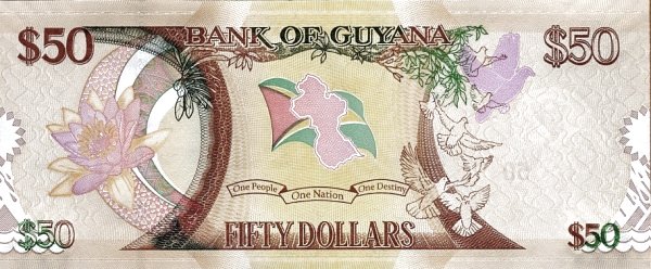 50 Guyanese Dollar Commemorative Banknote (2016) (reverse)