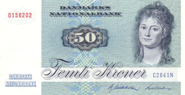 50 Kroner DNK Banknote (Classic Nationalbank Issue) 1972-1998