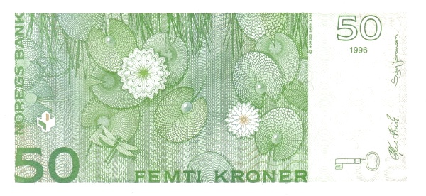 50 Kroner NOR Banknote (Early Krone System (Pre-WWII)) 1996-2015 (reverse)
