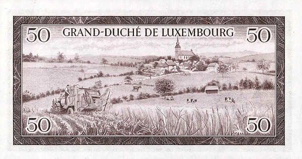 50 Luxembourg Francs Banknote (Grand Duchess Charlotte) (reverse)