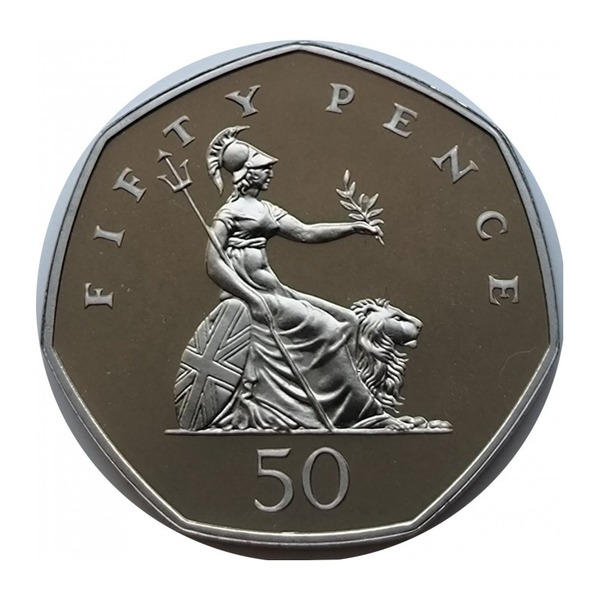 50 Pence Coin Great Britain (Small) (reverse)