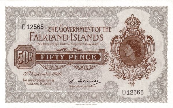 50 Pence FLK Banknote (1969–1982 Decimal Currency Issue) 1969