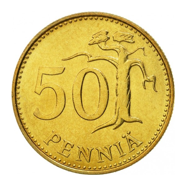 50 pennia coin Finland (brown bear) (reverse)