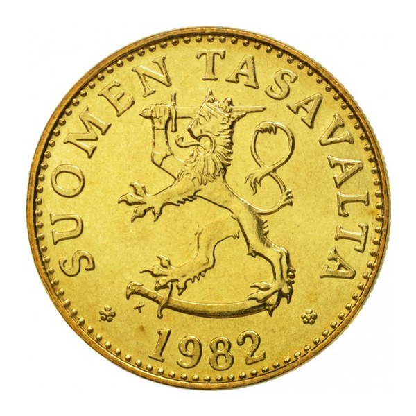 50 pennia coin Finland (brown bear)