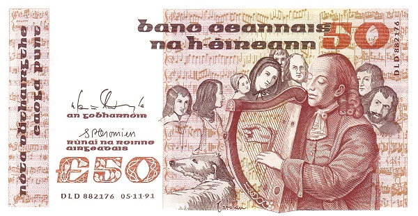 50 Pounds / Punt IRL Banknote (Decimal Transition Period) 1982