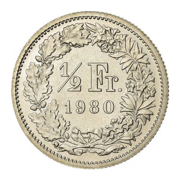 50 Rappen coin Switzerland (reverse)
