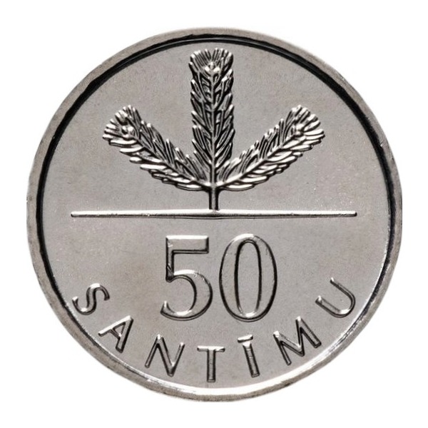 50 Santimu coin Latvia (reverse)