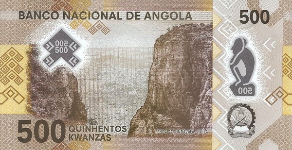 500 Angolan Kwanza Banknote (Gap Of Tundavala) (reverse)