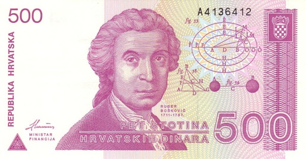 500 Dinara Banknote (Republic Of Croatia)