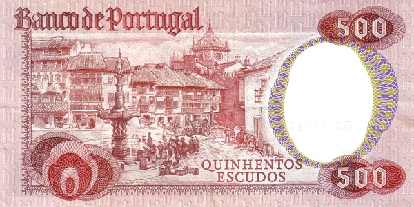 500 Escudos POR Banknote (Mid-20th Century Escudo Notes) 1979 (reverse)