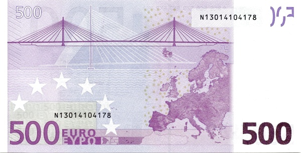 500 Euro EUR Banknote (2002 Issue - Signature Duisenberg) 2002 (reverse)