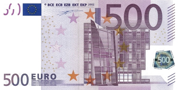 500 Euro EUR Banknote (2002 Issue - Signature Duisenberg) 2002