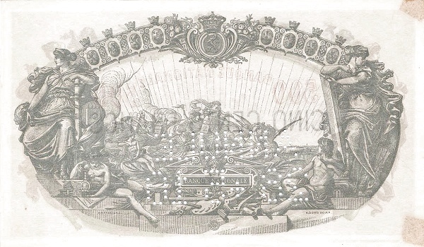 500 Francs BEF Banknote (Pre-World War I Issue) 1887-1908 (reverse)
