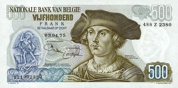 500 Francs / Frank BEF Banknote (Interwar Period Issue) 1961-1975