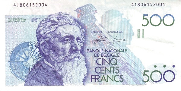 500 Francs / Frank BEF Banknote (World War II Issue) 1982-1998