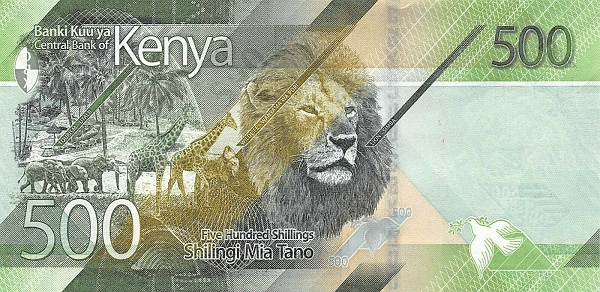 500 Kenyan Shillings Banknote (Kenyas Tourism Industry 2019) (reverse)