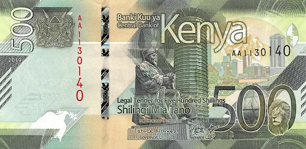 500 Kenyan Shillings Banknote (Kenyas Tourism Industry 2019)