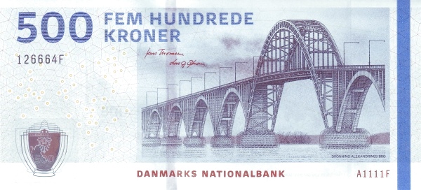 500 Kroner DNK Banknote (Modern Nationalbank Issue) 2010-2016