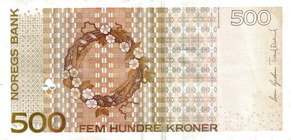 500 Kroner NOR Banknote (Early Krone System (Pre-WWII)) 1999-2015 (reverse)