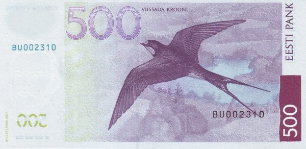 500 Krooni EST Banknote (Modern Kroon Issue (1994–2007)) 2007 (reverse)