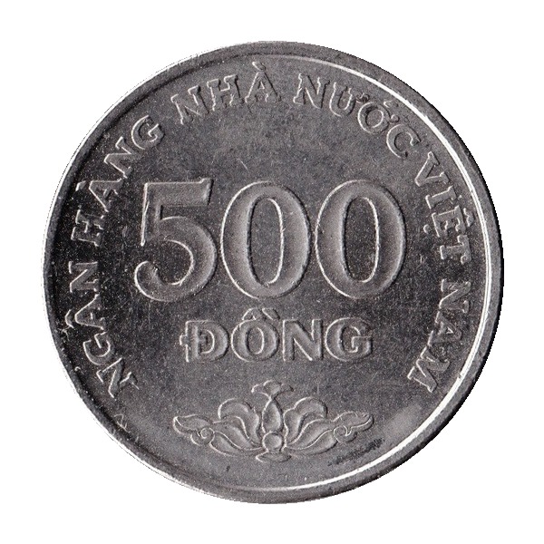 500 Đồng coin (Coat of Arms and Flower) (reverse)