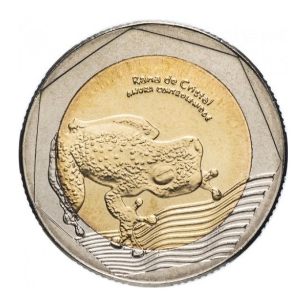 500 Pesos coin Colombia (glass frog) (reverse)