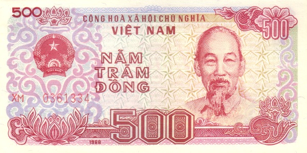 500 Vietnamese Dong Banknote (Type 1988)