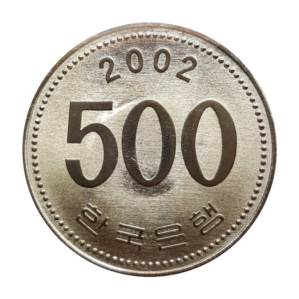 500 Won coin (Manchurian Crane) (reverse)