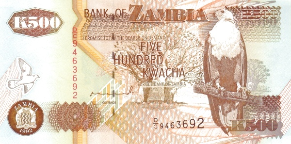 500 Zambian Kwacha Banknote (Paper)