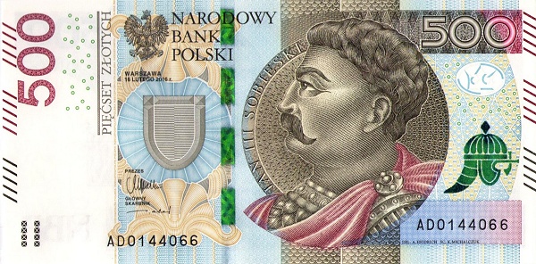 500 Złotych POL Banknote (Standard Issue) 2016