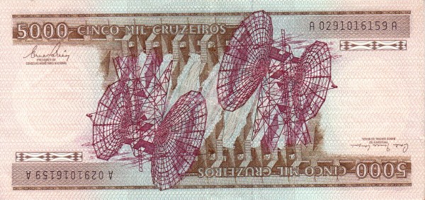 5000 Brazilian Cruzeiros Banknote (Castelo Branco) (reverse)