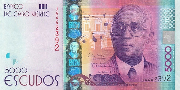 5000 Cape Verde Escudo Banknote (Aristides Maria Pereira)