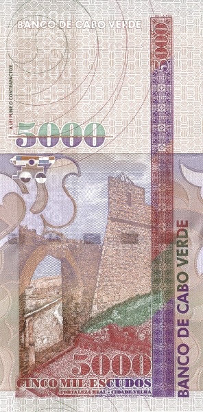 5000 Cape Verde Escudo Banknote (Fortaleza Real) (reverse)