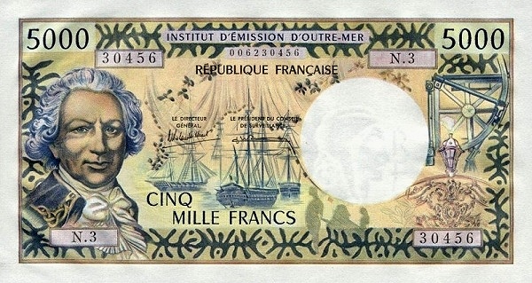 5000 Cfp Francs Banknote (Bougainville Despointes)