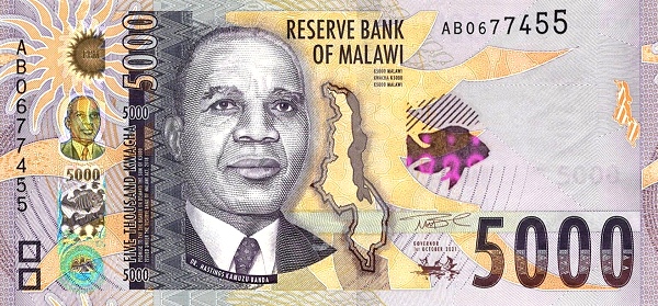 5000 Malawian Kwacha Banknote (Reserve Bank Headquarters)