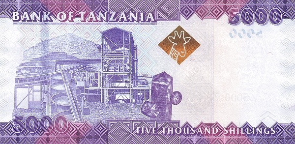 5000 Tanzanian Shillings Banknote (Rhino Type 2011) (reverse)