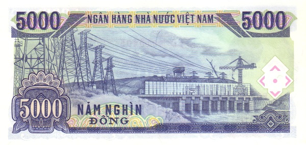 5000 Vietnamese Dong Banknote (Type 1991) (reverse)
