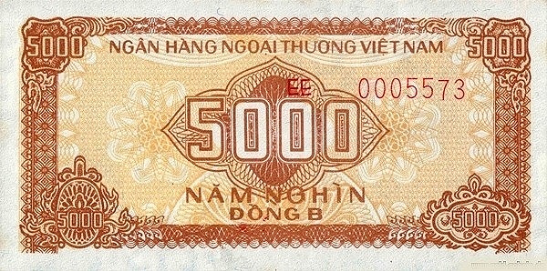 5000 Vietnamese Dong Foreign Exchange Certificate Banknote