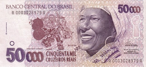 50000 Brazilian Cruzeiros Reais Banknote (Baiana)