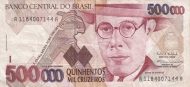 500000 Brazilian Cruzeiros Banknote (De Andrade)