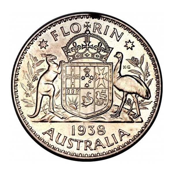 Australian florin coin (reverse)