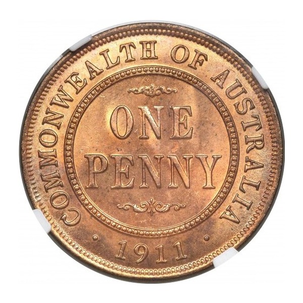 Australian penny coin (reverse)