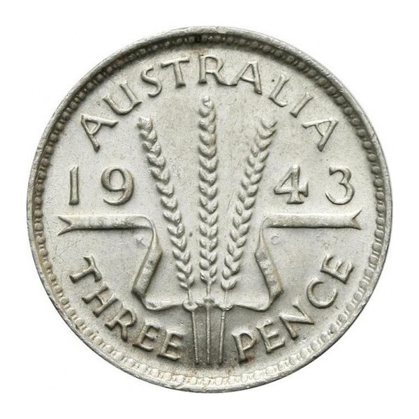Australian threepence coin (reverse)