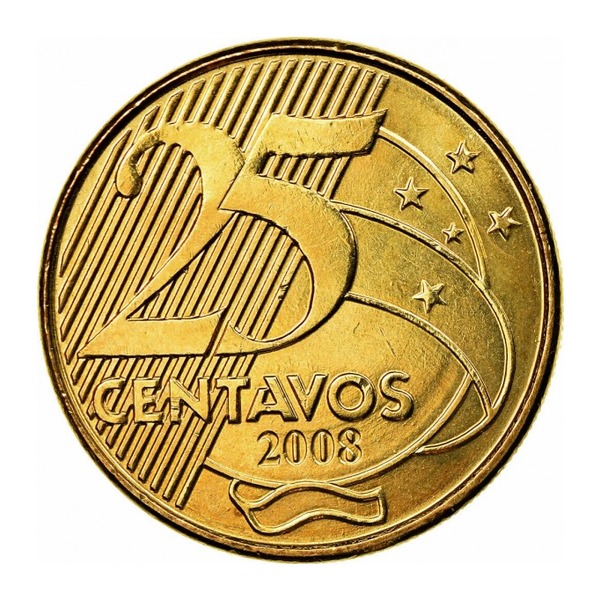Brazil 25 Centavos coin first series (reverse)